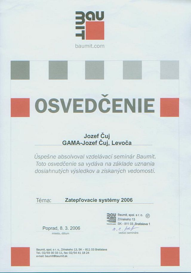 Certifikáty a licencie Certifikáty a licencie