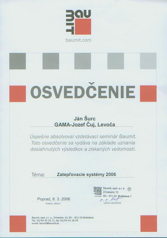 Certifikáty a licencie Certifikáty a licencie