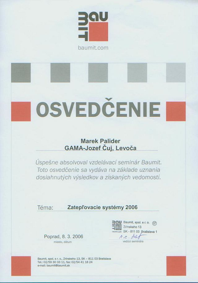 Certifikáty a licencie Certifikáty a licencie